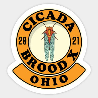 Cicada 2021 Brood X Ohio OH Sticker